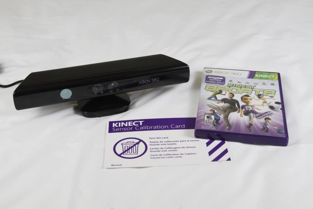 XBOX 360 KINECT SENSOR BAR WITH KINECT SPORTS GAME CALIBRATION CARD