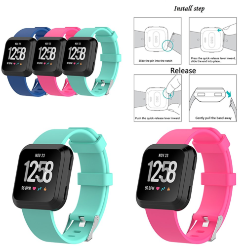 HWHMH Fitbit Versa Bands Adjustable Wristband & Wristwatch Style Silicone Replac