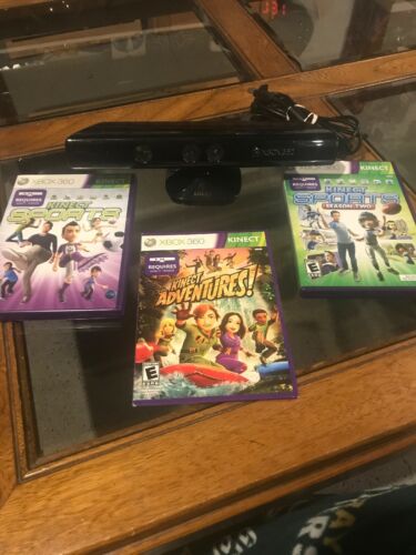 Microsoft Xbox 360 Kinect Sensor w/ 3 Games Kinect Adventures & more! 