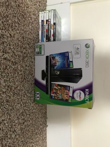 xbox 360 w/ kinect, games, controllers& headpiece- all power cords included