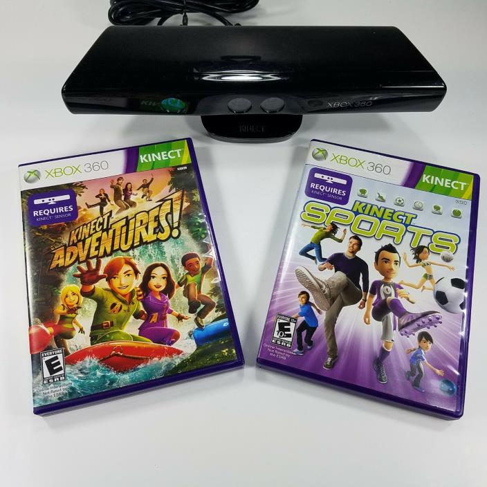 Microsoft Xbox 360 Kinect Sensor Bar + Kinect Adventures + Kinect Sports Bundle