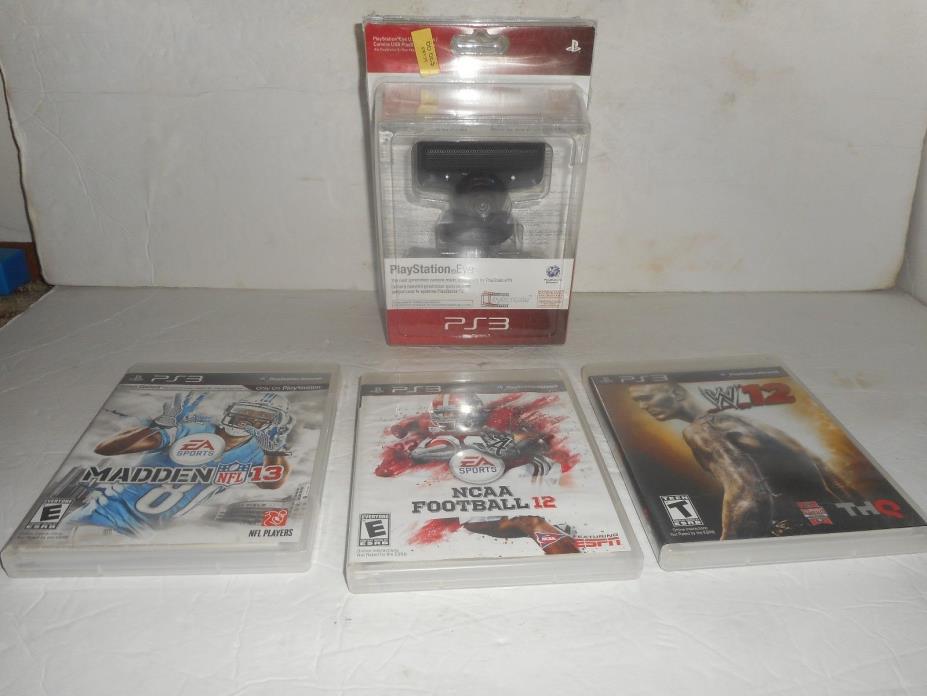 playstation 3 eye camera and 3 games ps3 playstation 3 lot