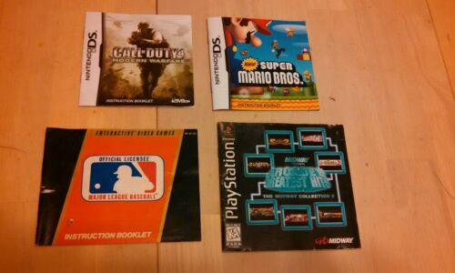 Lot of 6 Nintendo NDS GBA and Playstation manuals  INCLUDING Super Mario Bros ds