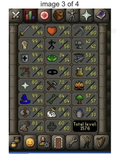 Runescape 2007 account 123 CB account with Rare Name And 1576 Total Level