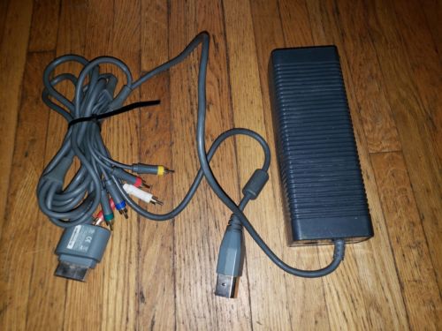 OEM XBox 360 S 360 Slim Power Supply & HD AV Component Cable Hookup Connections
