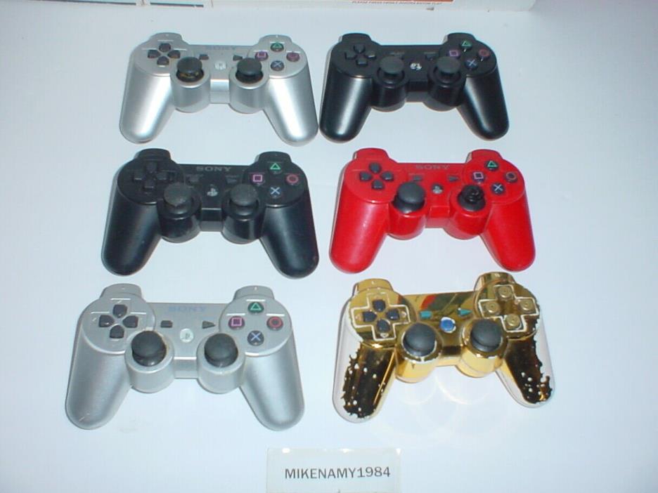Lot of 6 CONTROLLERS for Sony Playstyation 3 Ps3 - PARTS OR REPAIR