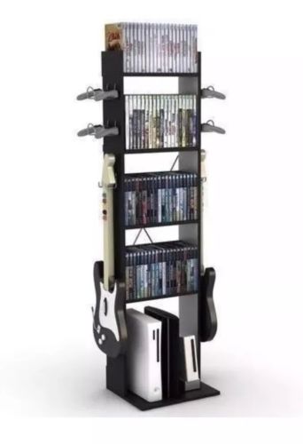 NEW IN BOX NINTENDO Wii LEVEL UP FACTOR GAMING STORAGE TOWER BLACK-GRAY!!