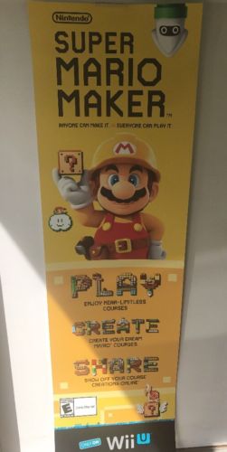 Nintendo Wii U - Super Mario Maker Gaming Poster Vinyl 57