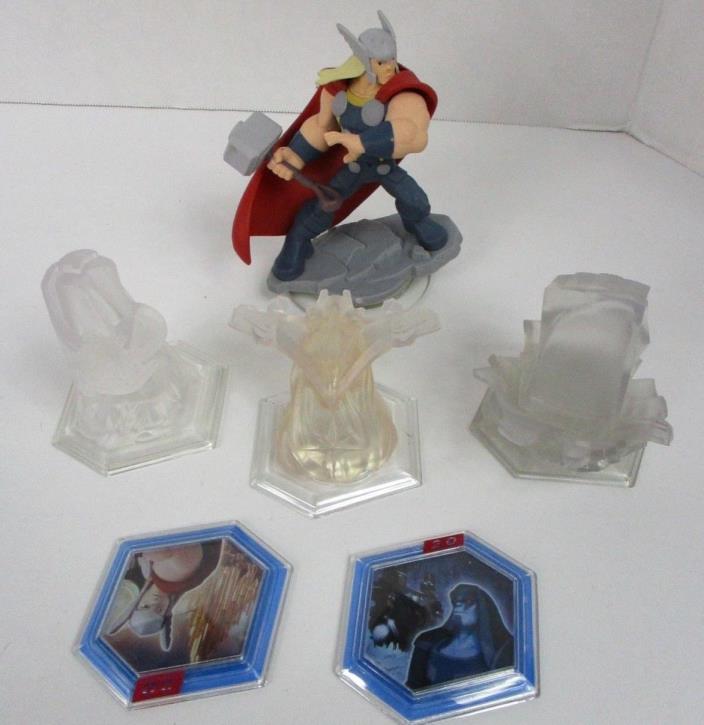 Disney Infinity Thor Figure Power Discs Crystals Marvel Video Game Lot of 6