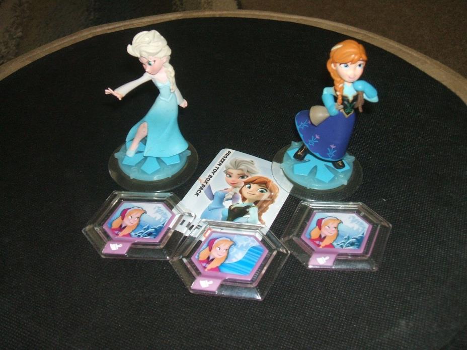 FROZEN DISNEY INFINITY Anna and Elsa  Frozen  Figures & Discs W/CODE CARD UNUSED