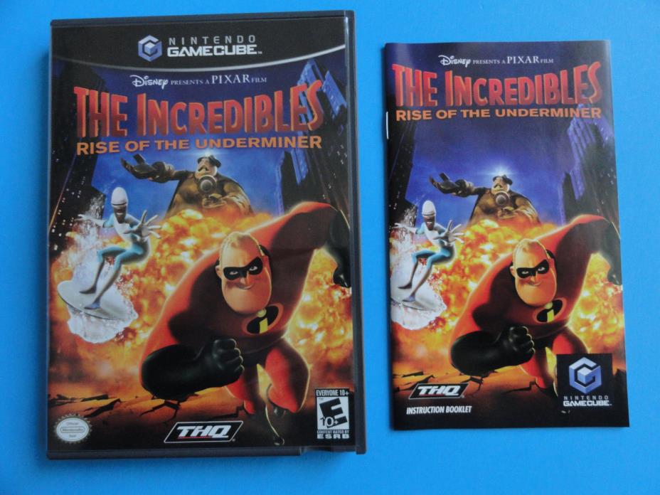NO GAME- NINTENDO GAMECUBE THE INCREDIBLES - CASE AND MANUAL ONLY -*NO GAME*
