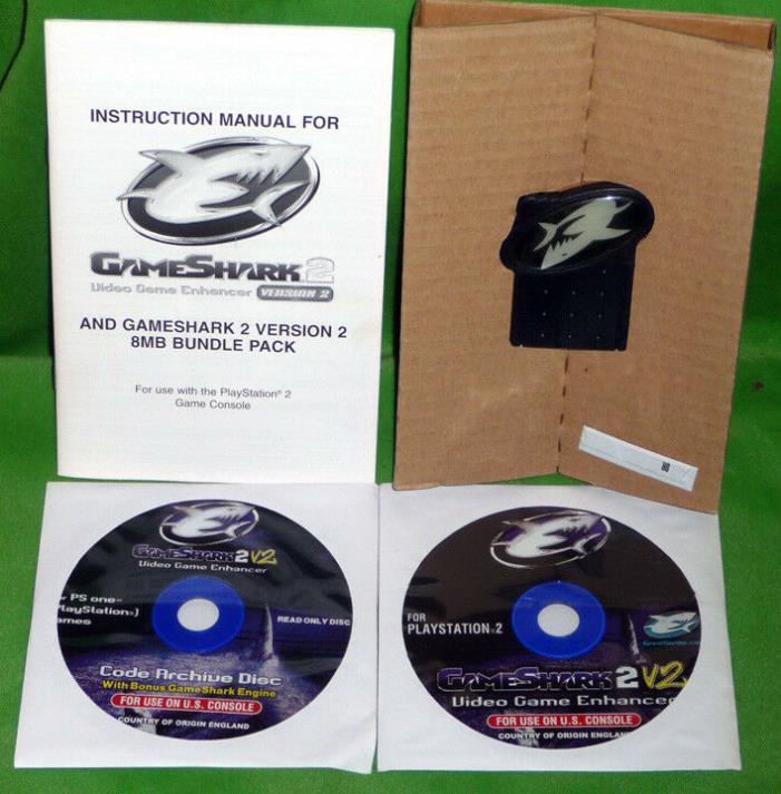 2002 Playstation 2, GameShark 2,Game Shark Enhancer, Version 2, w/Bonus CD, CIB