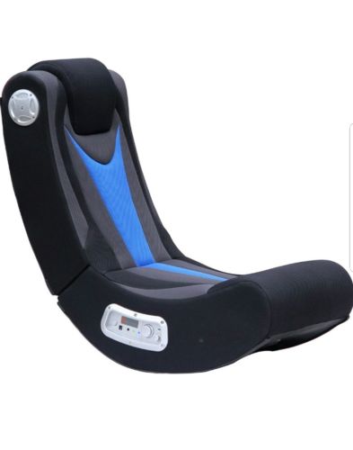X-Rocker Fox Black Blue Grey 2.1 Wireless Video Rocker 5171401 Video Game Chair