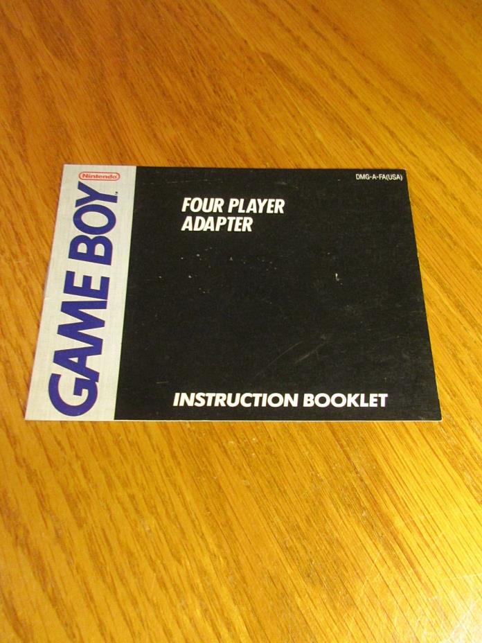 GAME BOY FOUR PLAYER ADAPTER INSTRUCTION BOOKLET ONLY - NO ADAPTER NO BOX