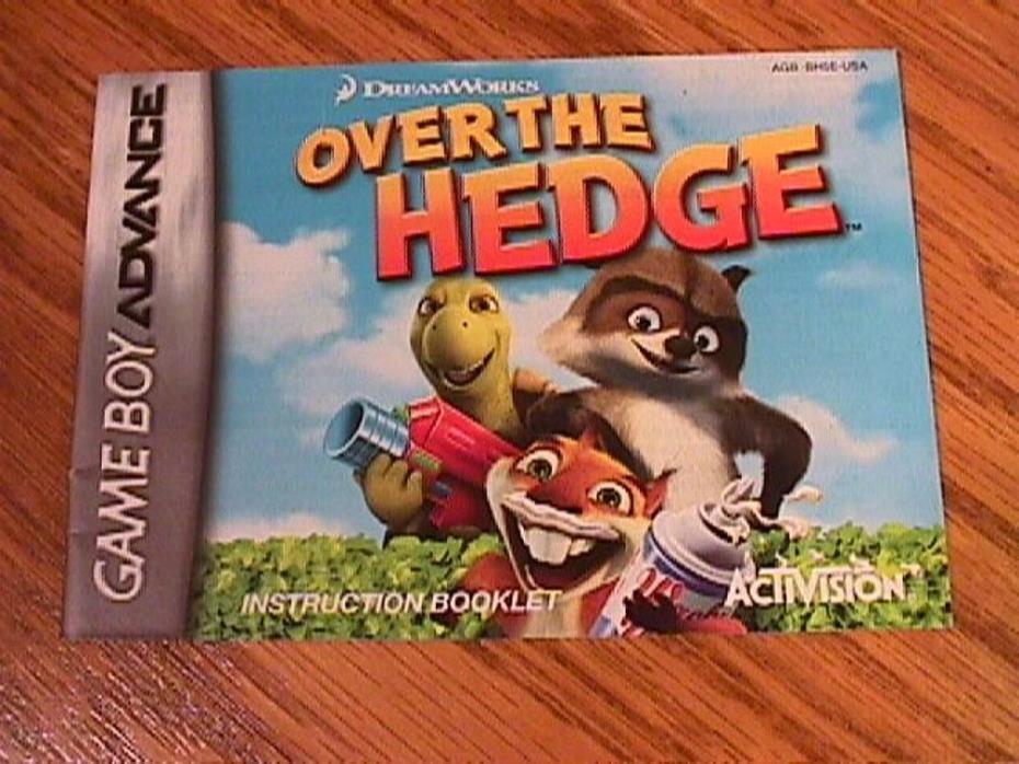 GAME BOY ADVANCE OVER THE HEDGE INSTRUCTION BOOKLET ONLY  NO GAME  NO BOX