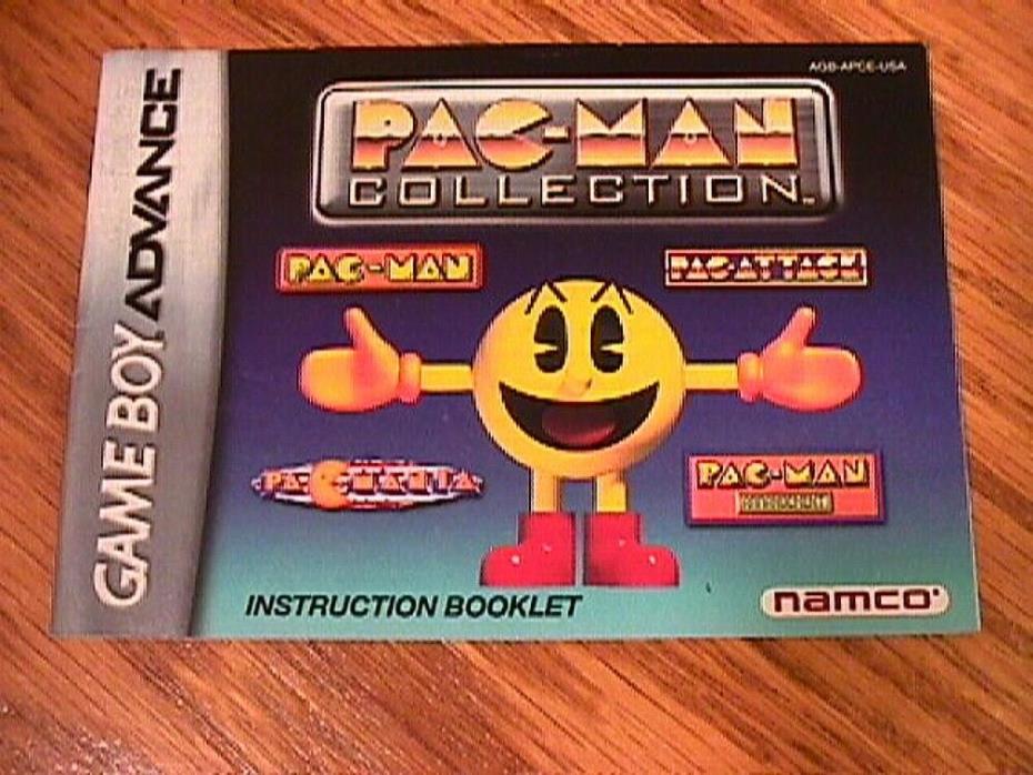 GAME BOY ADVANCE PAC MAN COLLECTION INSTRUCTION BOOKLET ONLY  NO GAME  NO BOX