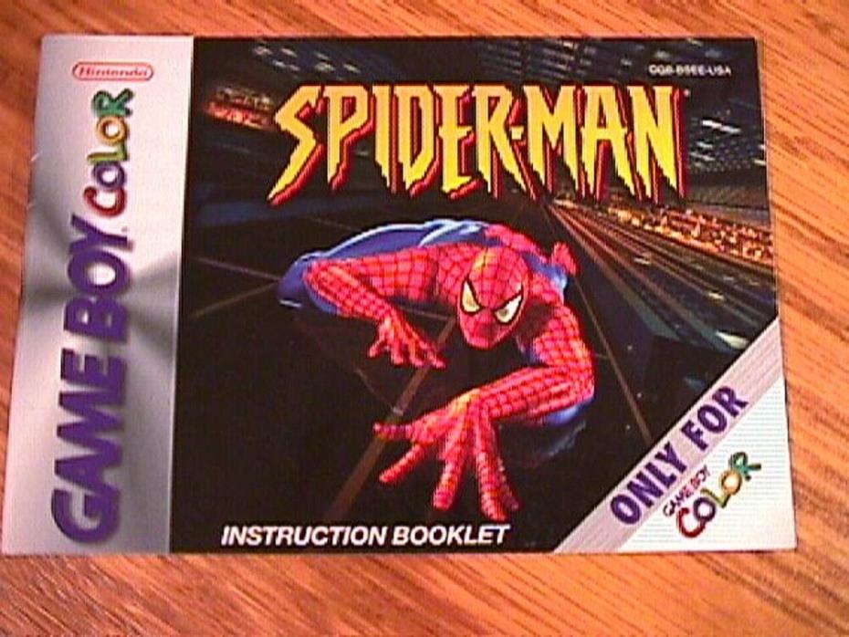 GAME BOY COLOR SPIDER-MAN INSTRUCTION BOOKLET ONLY  NO GAME  NO BOX