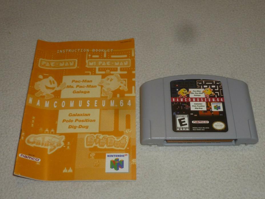 NINTENDO 64 GAME NAMCO MUSEUM CARTRIDGE & INSTRUCTION MANUAL N64