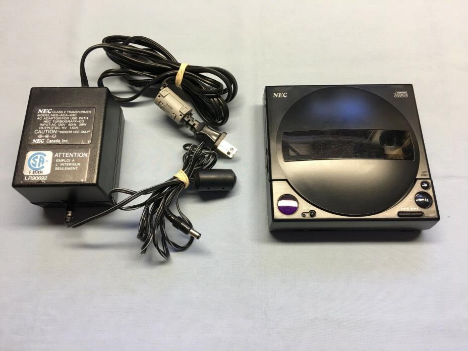 NEC Turbografx 16 CD Rom + AC Adapter New Middle Gear Installed! HES-CDR-01 TG16