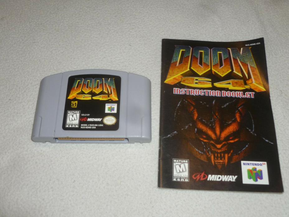 NINTENDO 64 GAME DOOM CARTRIDGE & INSTRUCTION MANUAL N64