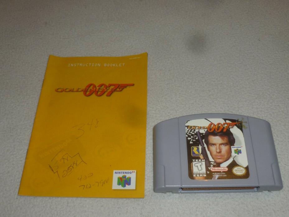 NINTENDO 64 GAME GOLDENEYE 007 CARTRIDGE & INSTRUCTION MANUAL N64