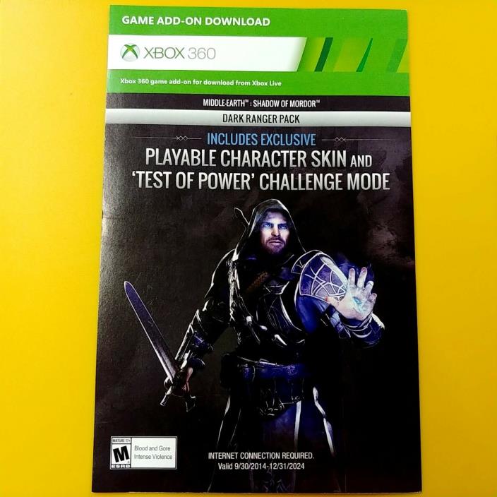 MIDDLE EARTH SHADOW MORDOR DARK RANGER PACK XBOX 360 DLC ADD-ON GAME CONTENT #48