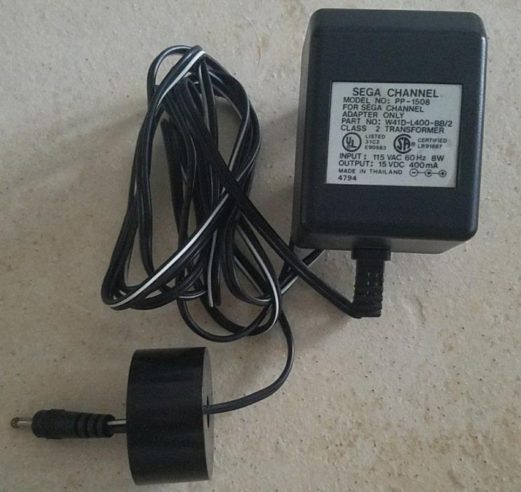 A/C ADAPTER GENESIS SEGA CHANNEL POWER SUPPLY PP-1508 CLASS 2 AC WALL CORD 1994!