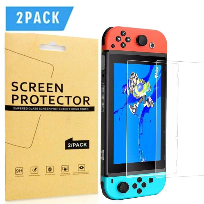 Nintendo Switch Glass Protector Tempered Film Guard Screen HD Premium 2 PACK