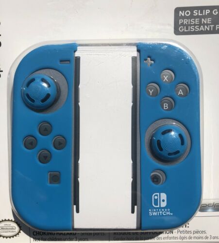 Blue Official Nintendo Switch Gray No Slip Grip Kit 500-034 New Sealed 2017 PDP