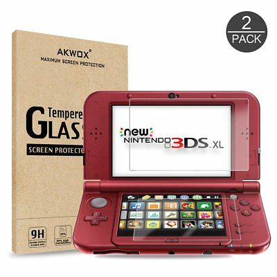 2 Pack Nintendo 3DS XL Tempered Glass Screen Protector HD Crystal Clear 9H TAX0
