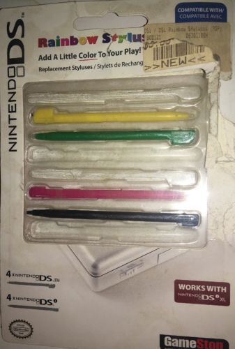 4Pack of Nintendo Rainbow Colored DS Styluses - NEW Opened Package