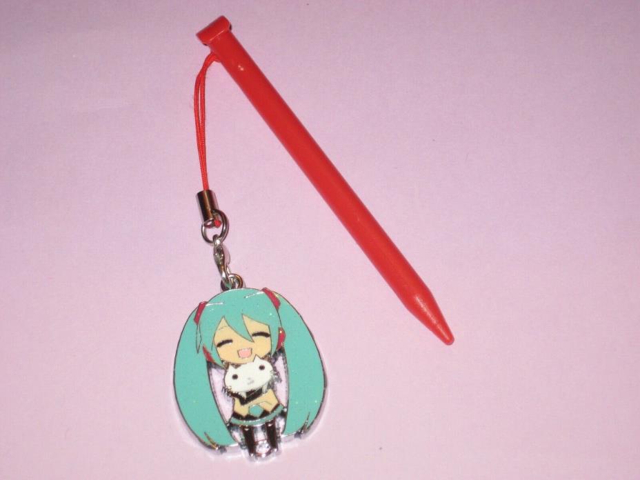 (Red) Nintendo New 3DS XL Stylus With Miku Charm Attached