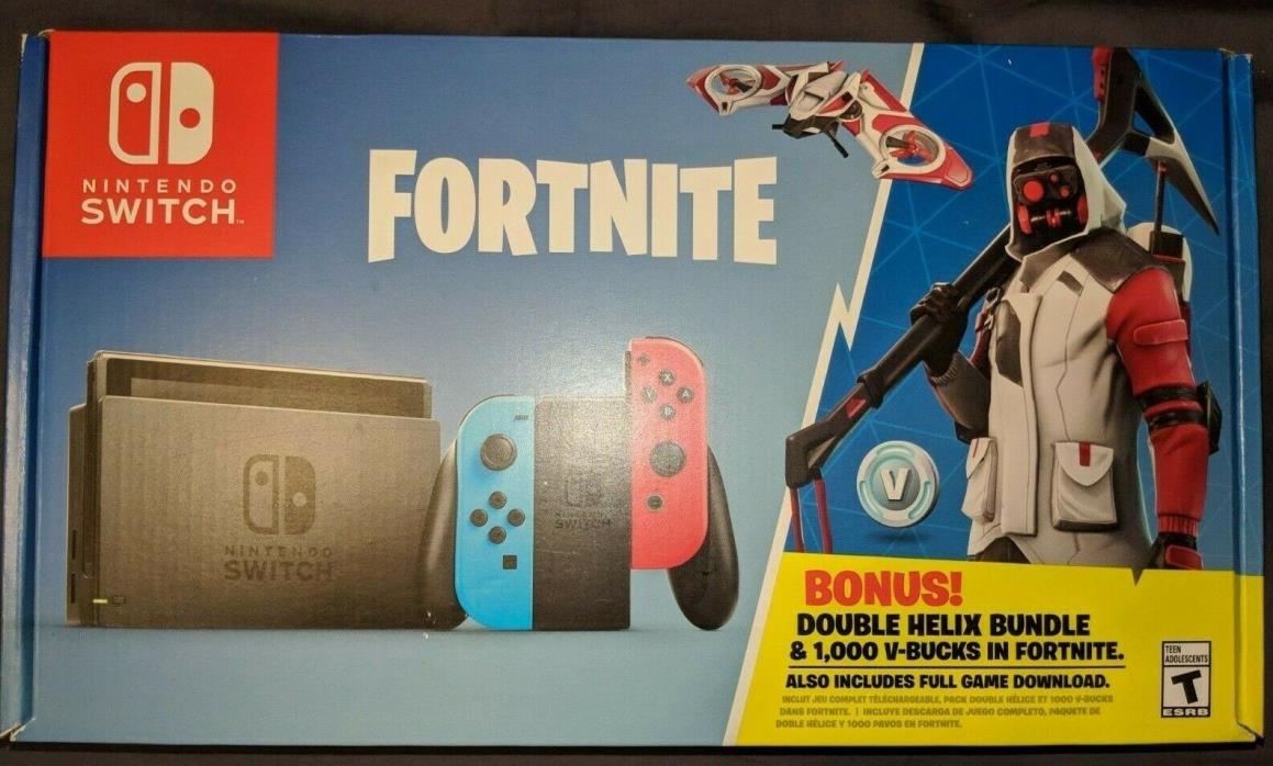 Nintendo Switch Red/Blue w/ Fortnite Double Helix Bundle Console |NEW SEALED