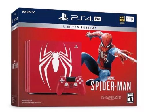NEW Sony PS4 Pro 1TB Limited Edition Marvel Spider-Man Console Bundle