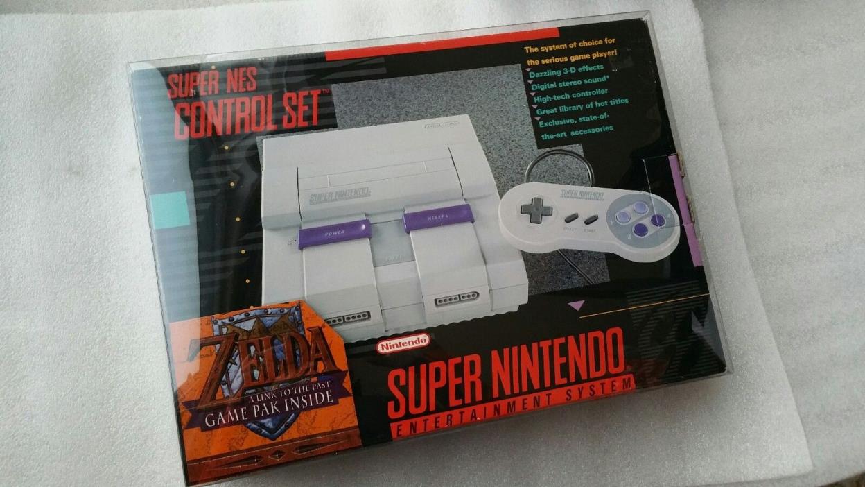 Original ZELDA Launch Edition Super SNES Nintendo System Control Set BRAND NEW