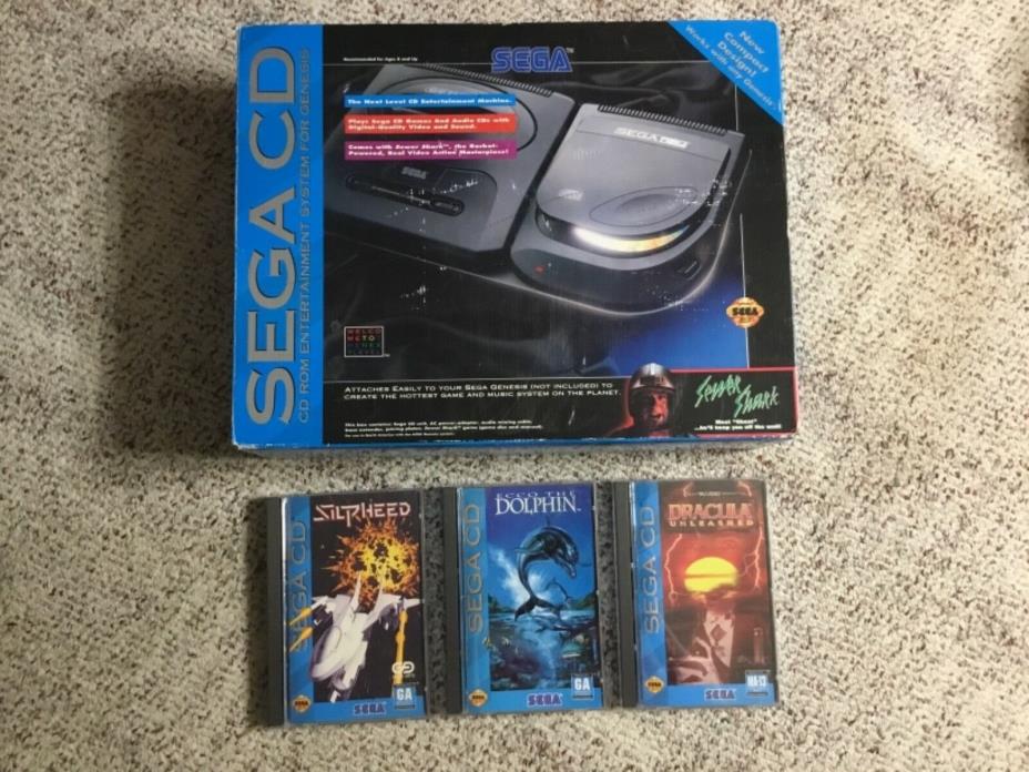 SEGA CD ROM System for Genesis Console, Complete in Box + 3 Bonus games Tested