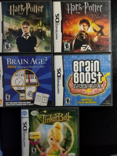 Black Nintendo DSi 6 Game Bundle Lot - Working, DS NDS charger included