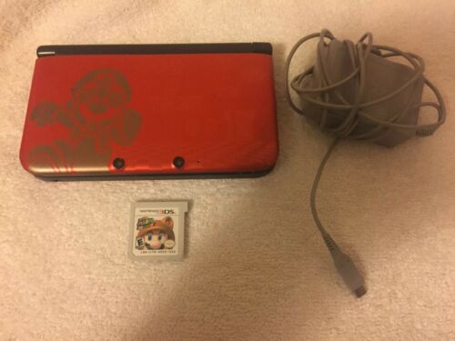 Nintendo 3DS XL Limited Edition Mario Console  Red With Charger & Mario 3D Land