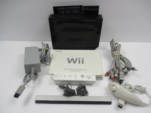 Nintendo Wii Black Console (NTSC) Complete System - GameCube Compatible - Tested