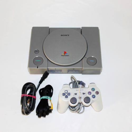 Sony Original Play Station Gray W/ Power Cable TV Connection & Controller Tested