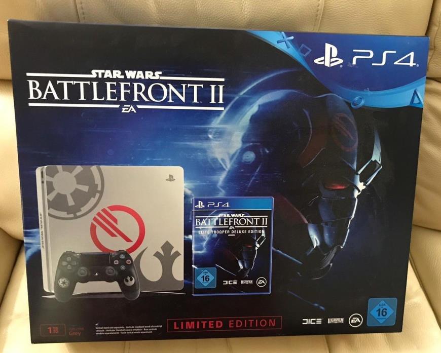 NEW Sony PS4 Grey 1TB Slim Limited Edition Star Wars Battlefront 2 Console RARE