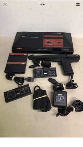 Sega Master System Black Console Bundle w/ Light Phaser & 2 Controllers (used)