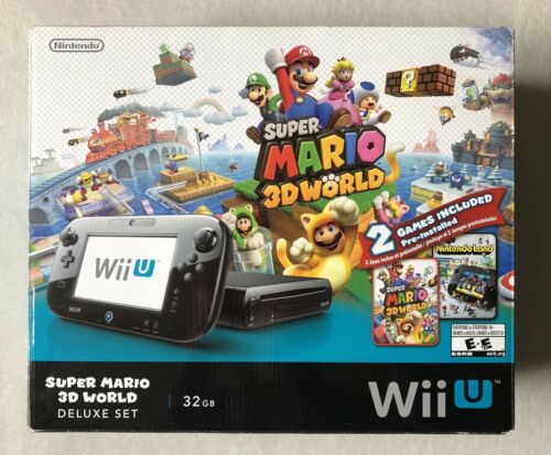 Super Mario 3D World Deluxe Set 32GB Nintendo Wii U Complete CIB Tested & Works