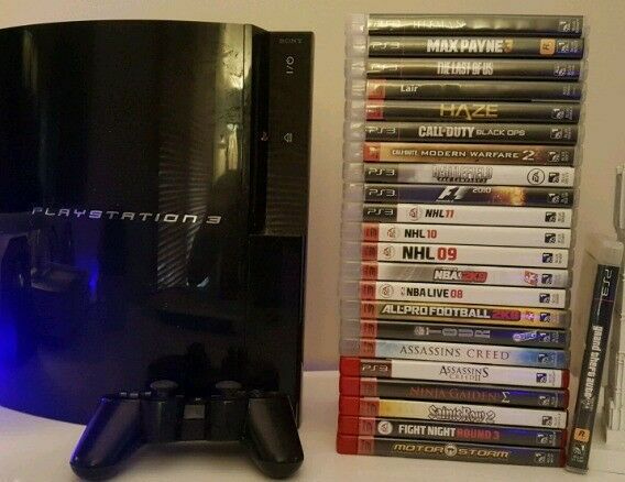 Sony PlayStation 3 PS3 PIANO CECHB-01 120GB + 23 GAMES! MADE IN JAPAN!