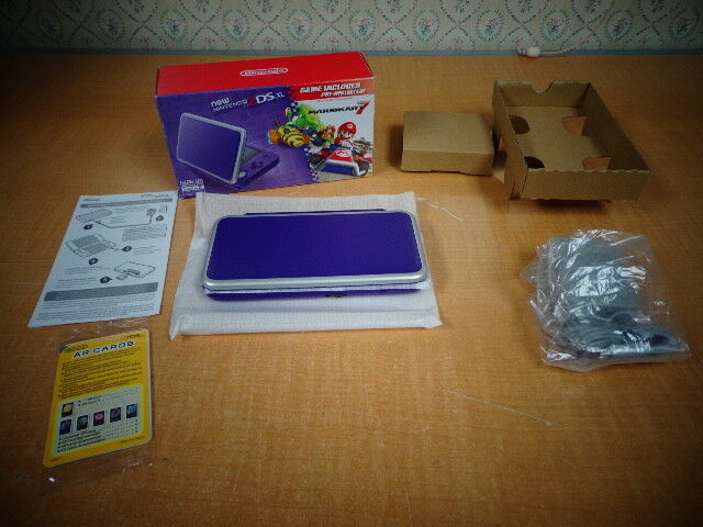 Nintendo 2DS XL w/ Mario Kart 7 - Purple & Silver MINT! FREE SHIPPING!