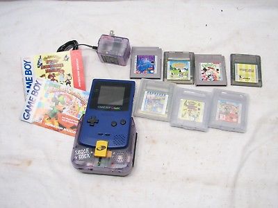 Nintendo Game Boy Color in Grape Shock & Rock Tetris Mickey Snoopy M&Ms