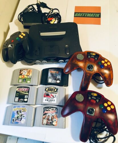 Nintendo 64 N64 Console Bundle, 3 Controllers & 6 Games *Read Description*