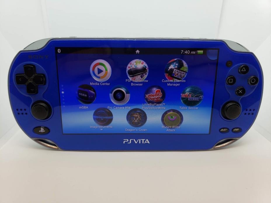 No Sound Blue PS Vita PlayStation Vita System OLED 3.65 Henkaku Enso 128GB