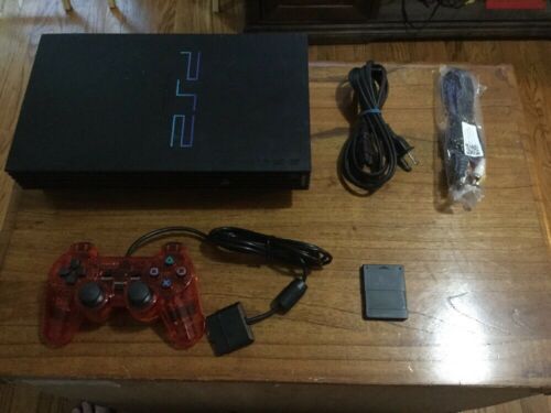 Sony PlayStation 2 PS2 Black Console (SCPH-30001) W/ Controller & Memory Card