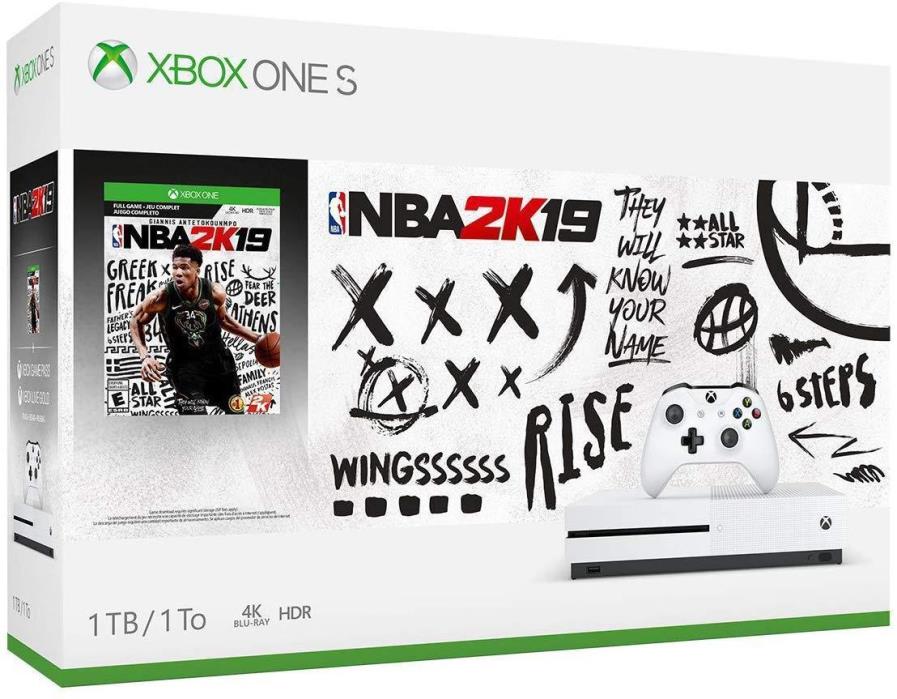 Xbox One S 1TB Console - NBA 2K19 Bundle 4K Ultra HD Blu-Ray, Black
